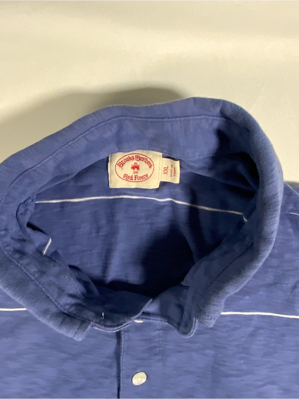 Brooks Brothers Men's Blue polo shirt with White Stripe